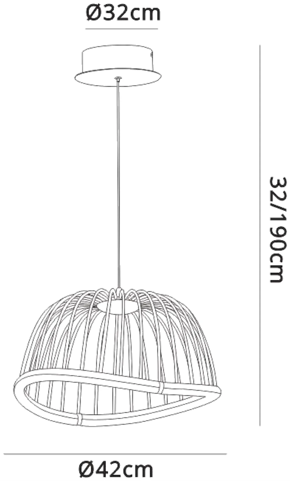 Celeste Pendant 41cm Round 20W LED Black M6685  Mantra Celeste